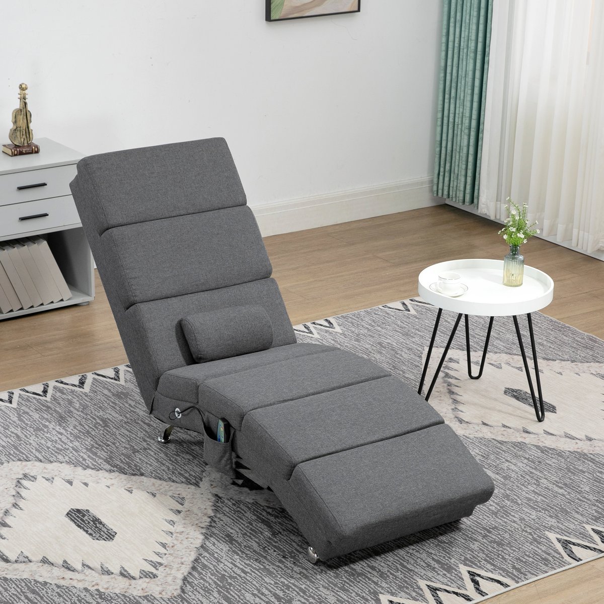 Fauteuil de massage inclinable Tissu effet gris foncé, HOMCOM