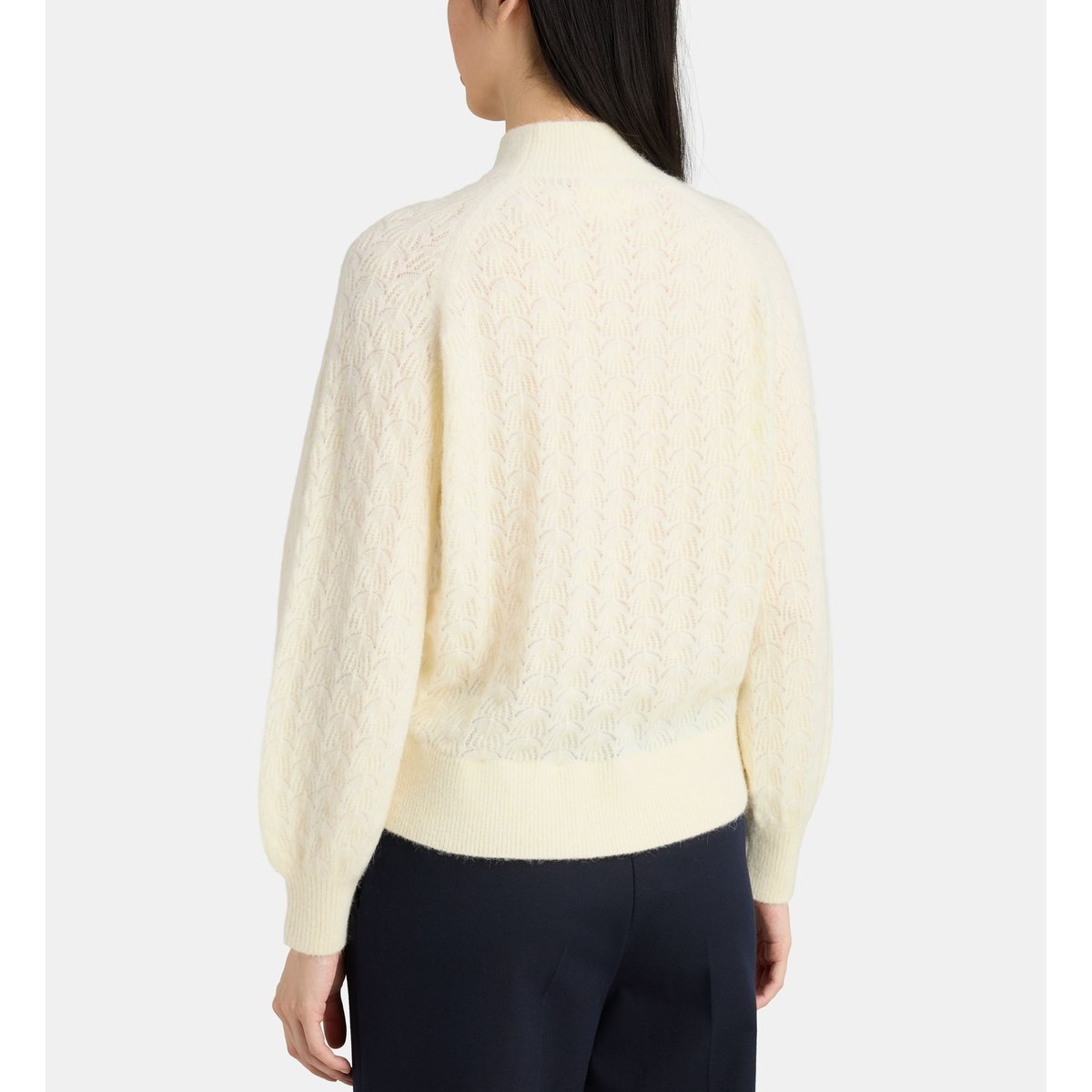 Pull droit odette maille ajourée écru, JODHPUR