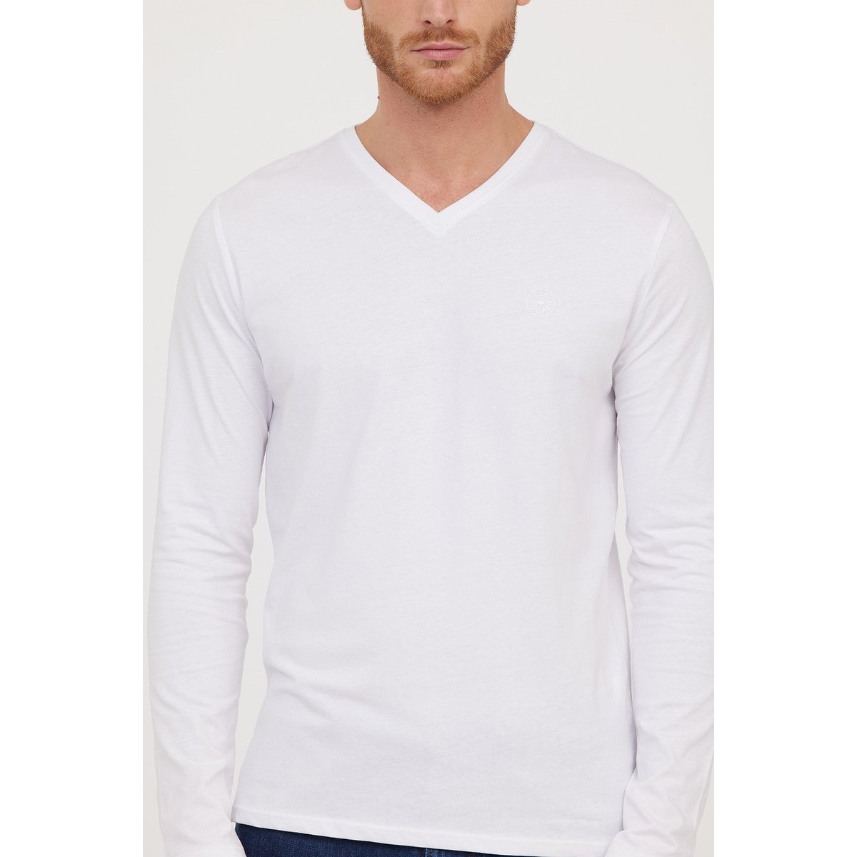 T-Shirt manches longues coton regular AJESSY blanc, LEE COOPER
