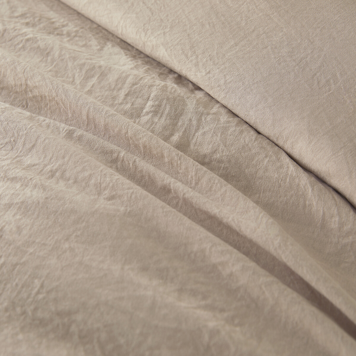 Parure de lit microfibre lavée polyester recyclé beige, LA REDOUTE INTERIEURS
