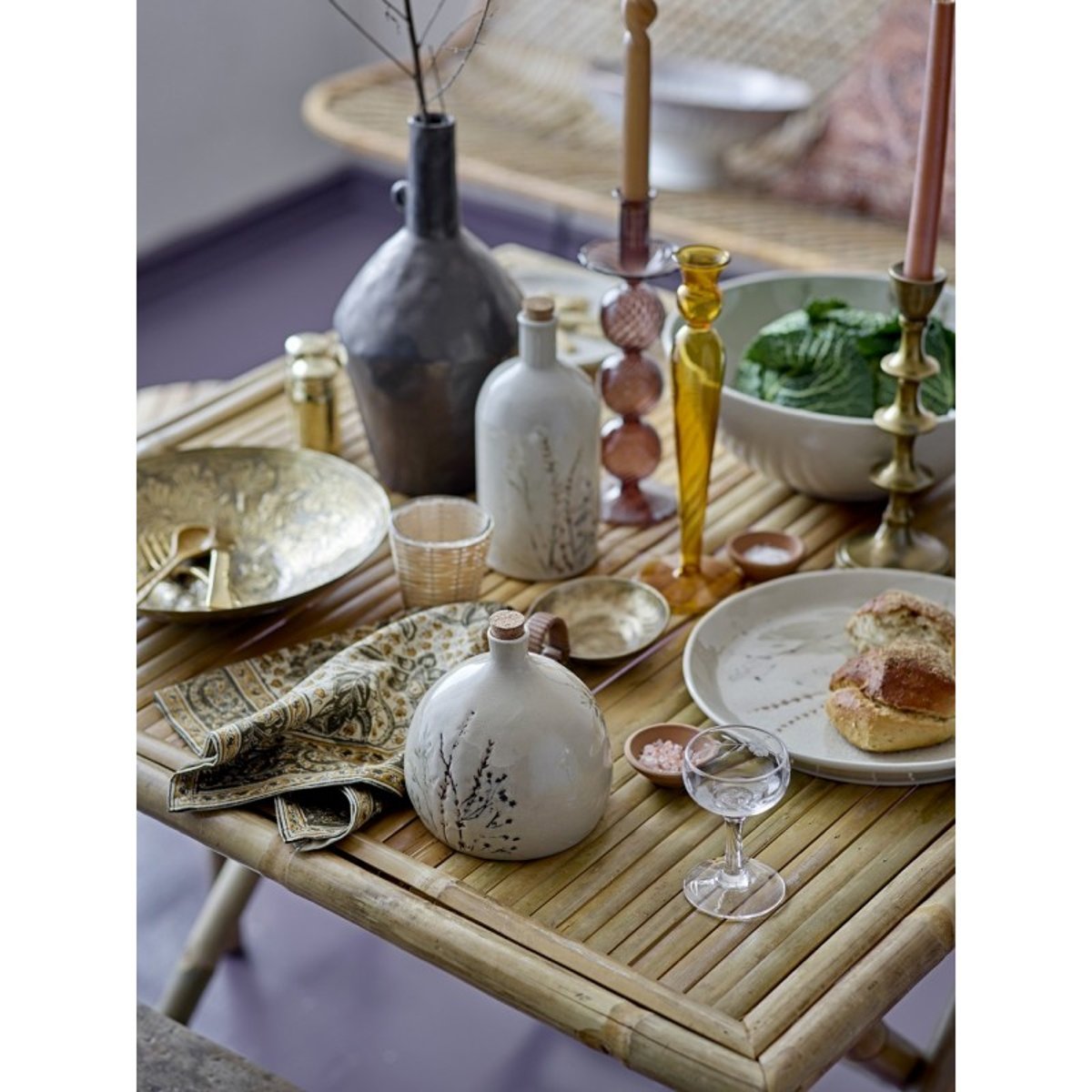 Bougeoir sur pied verre Daq mauve, BLOOMINGVILLE