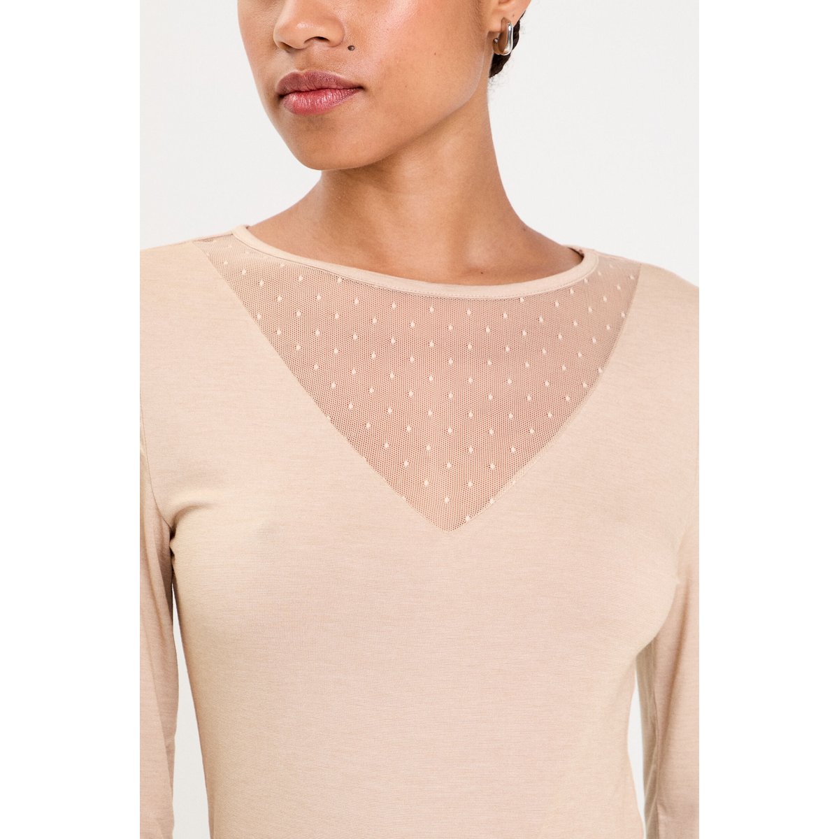 Body thermique col rond manches longues sable, CACHE CACHE