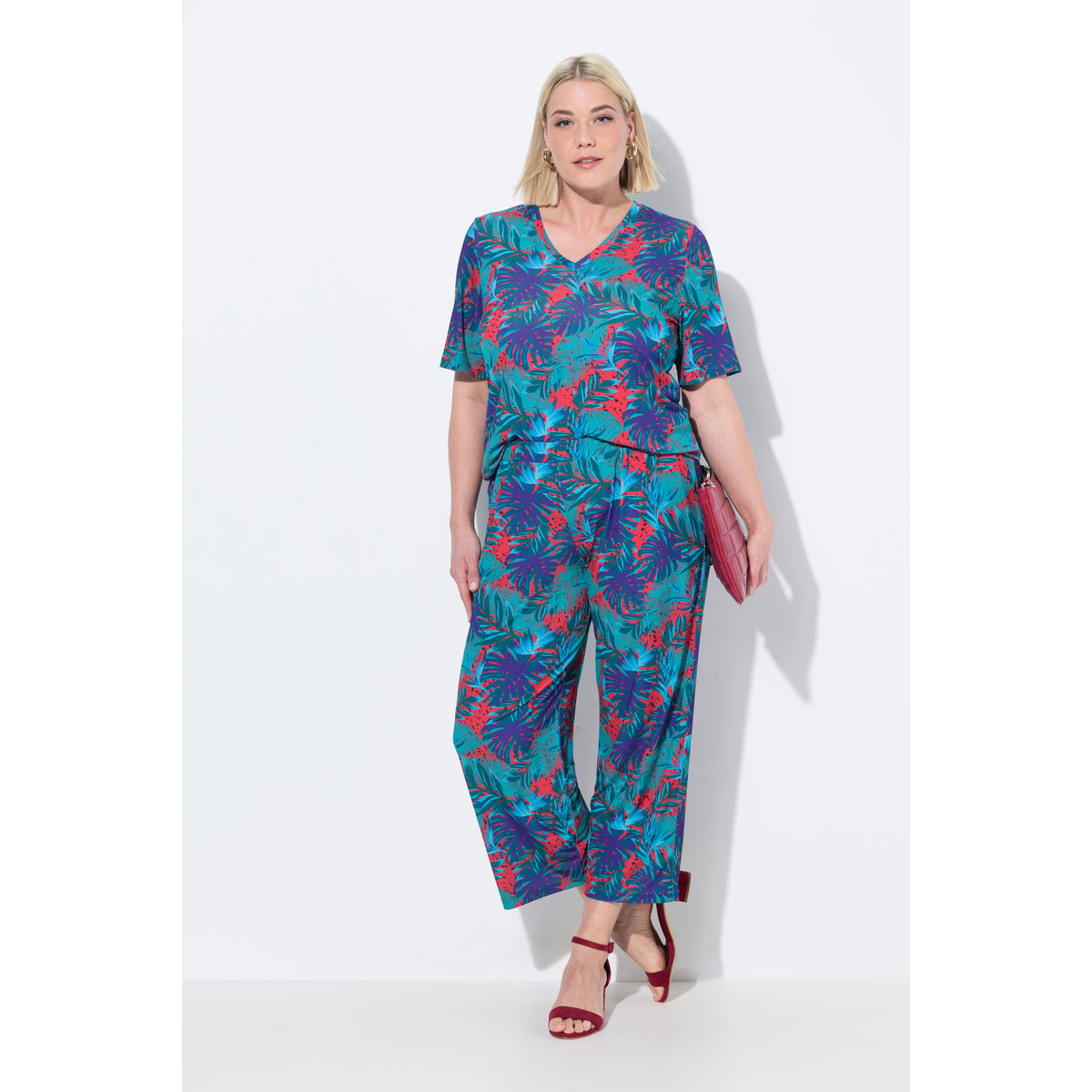 Pantalon 7/8 en jersey. Jambe droite salsa, ULLA POPKEN