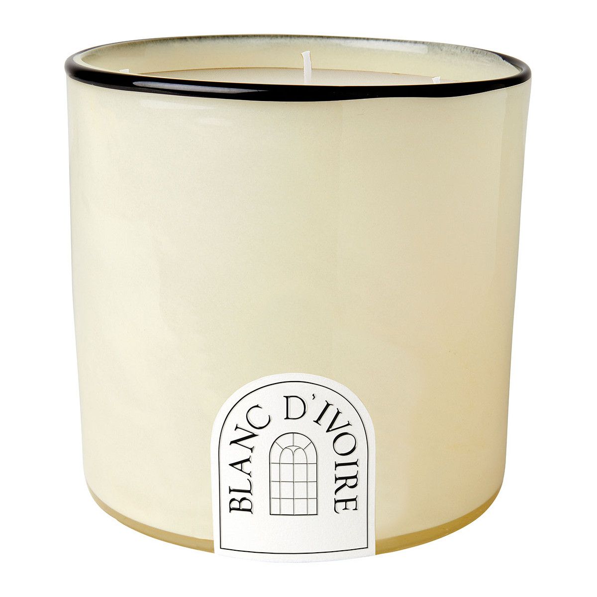 Bougie parfumée en verre crème - Jardin de Néroli - Grand modèle blanc, BLANC D’IVOIRE