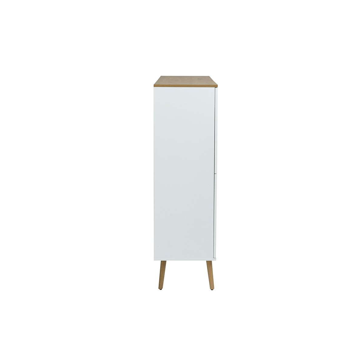 Buffet haut scandinave finition bois clair chêne et blanc L110 cm ANDERS blanc, MILIBOO