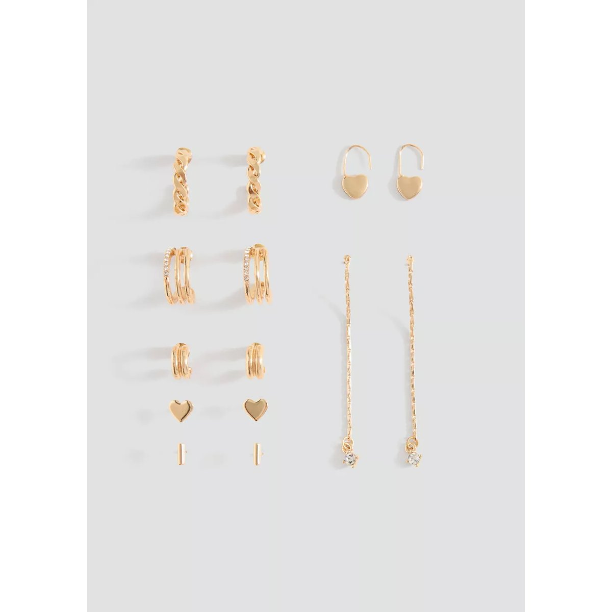 Lot 7 boucles d’oreilles combinées or, MANGO TEEN