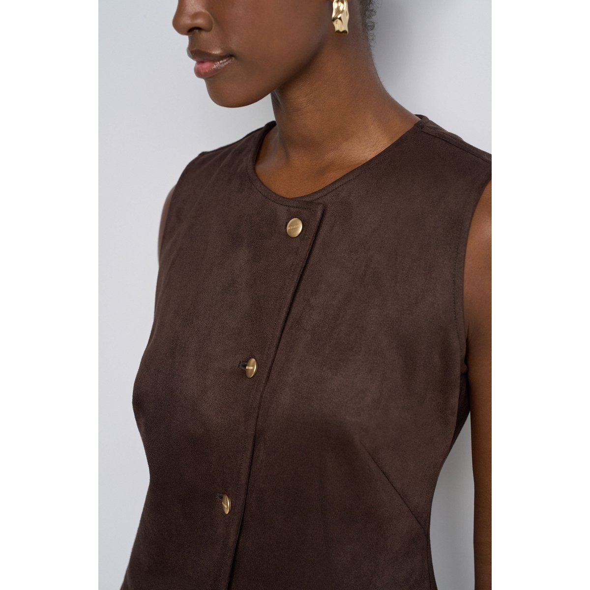 GILET EFFET DAIM marron, SALSA JEANS