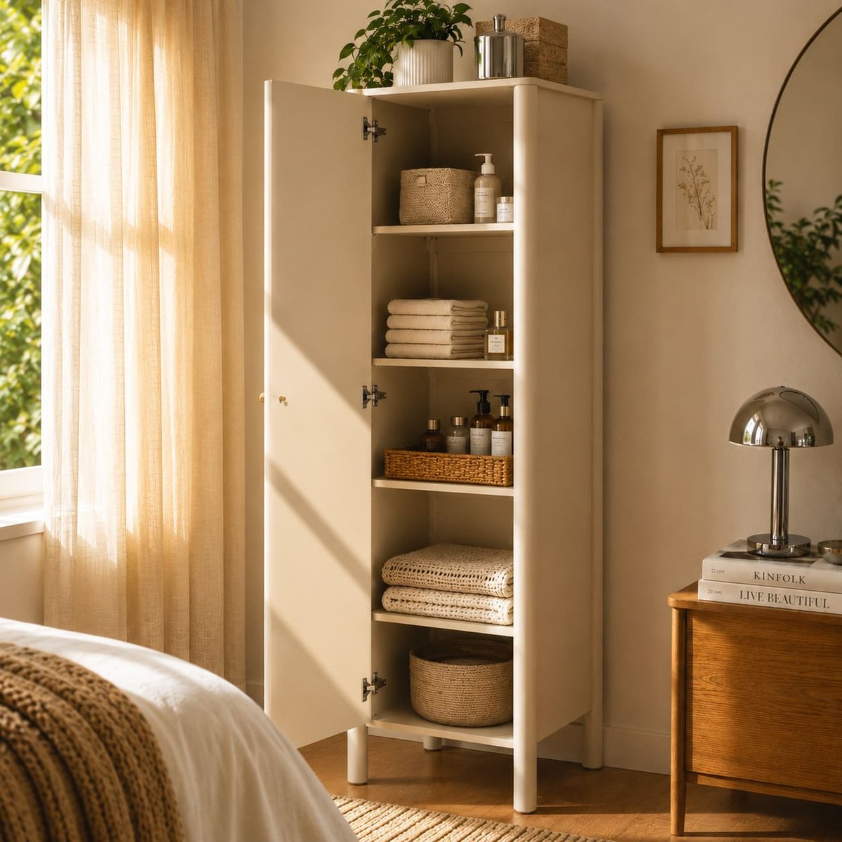 Armoire 1 porte CLEO beige, SORELH