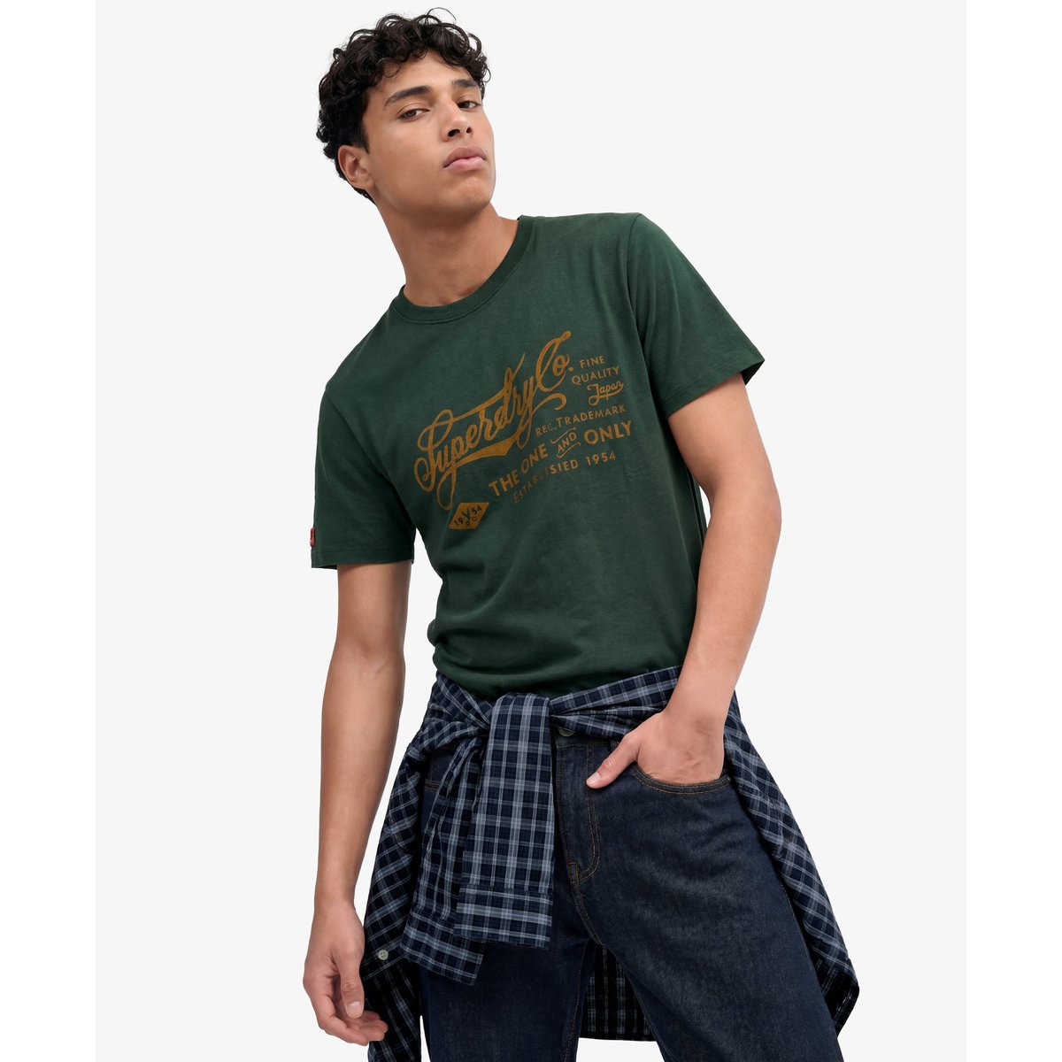 T-shirt Industry Worker Coupe Décontractée vert émail, SUPERDRY