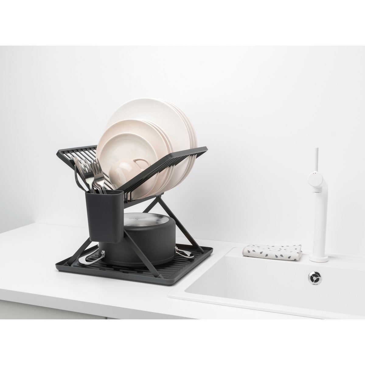 Egouttoir à vaisselle pliable SINKSIDE dark grey, BRABANTIA