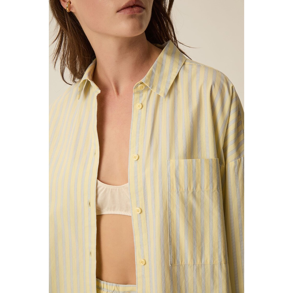 Chemise à rayures, TOTORO jaune/bleu, DES PETITS HAUTS