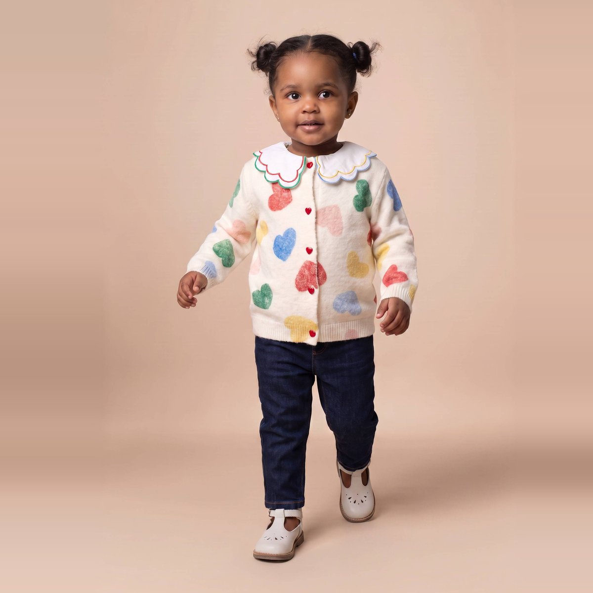 Cardigan tricot imprimé naturel, BOUT'CHOU