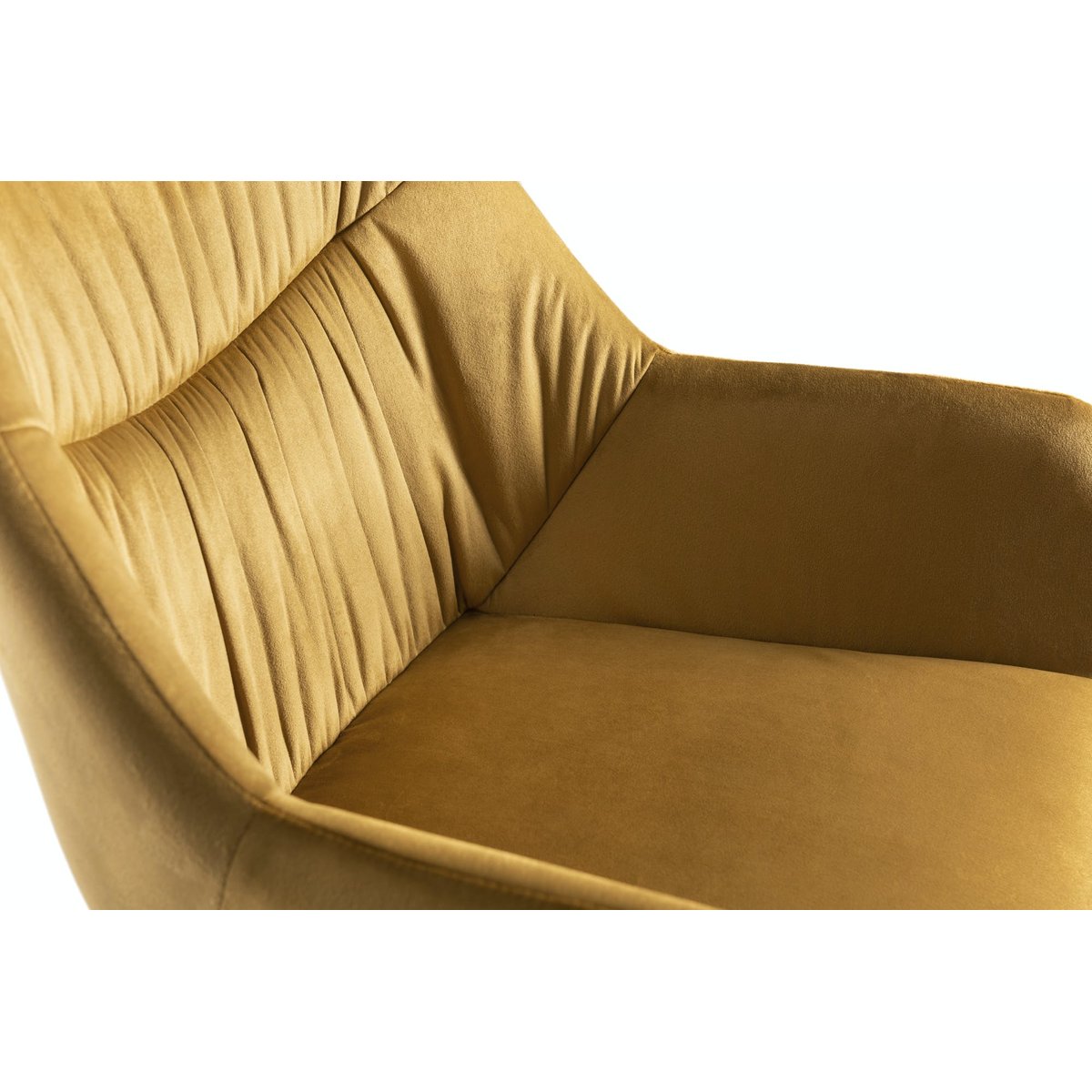 Fauteuil de table en velours (lot de 2) ARLINGTON moutarde, PIER IMPORT