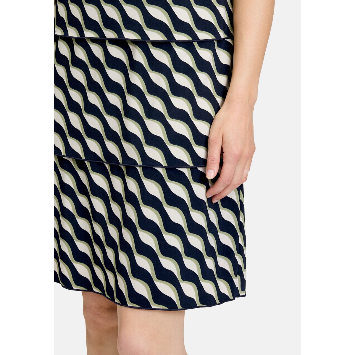 Robe à volants manches courtes dark blue/green, BETTY BARCLAY