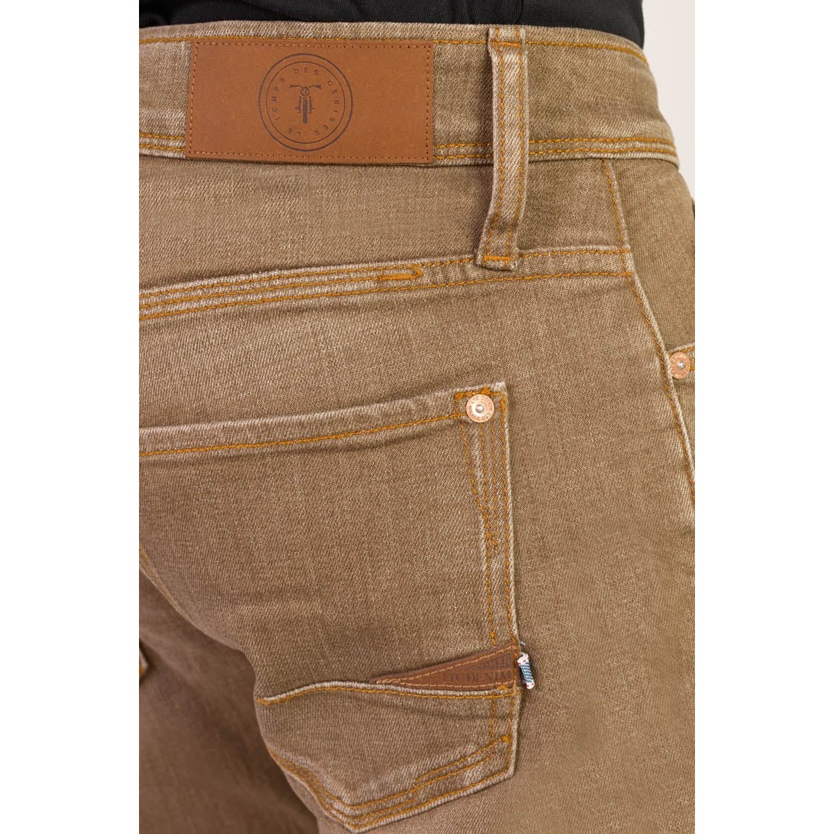 Jeans slim stretch 700/11, longueur 34 caramel, LE TEMPS DES CERISES