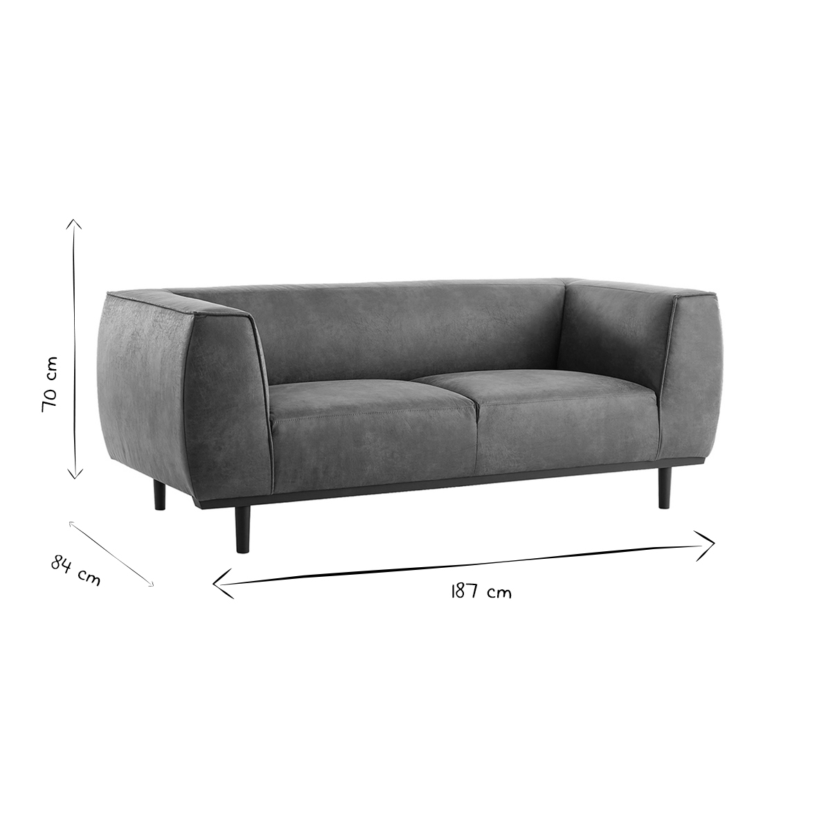 Canapé scandinave 2-3 places MORRIS marron, MILIBOO
