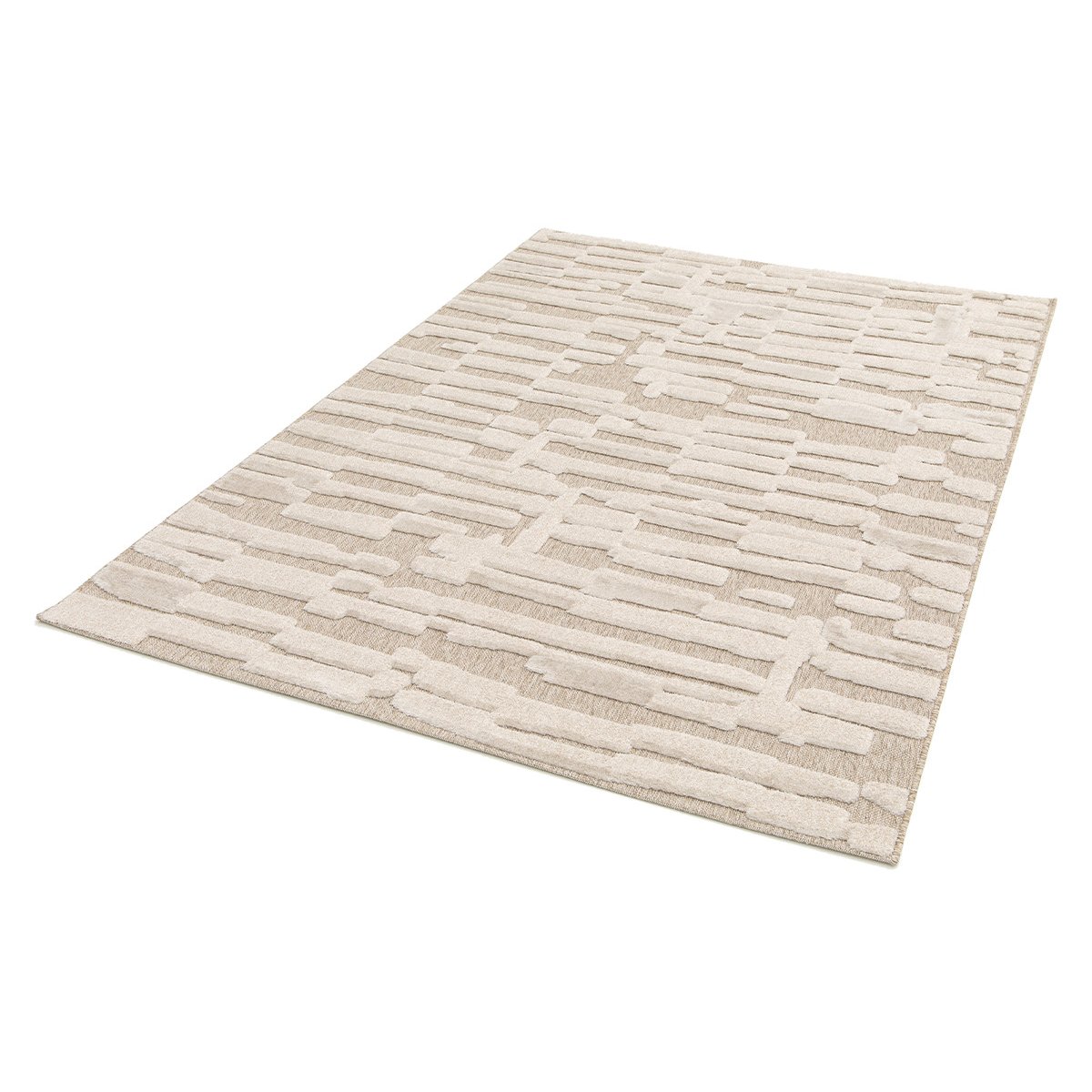 Tapis poils ras style bohème, LENNON beige, BOBOCHIC