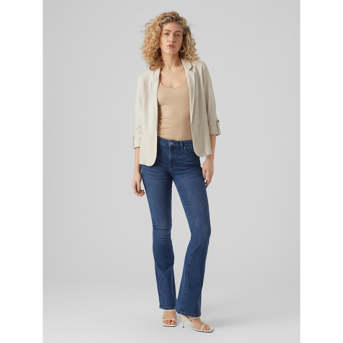 Blazer manches 3/4 ecru, VERO MODA