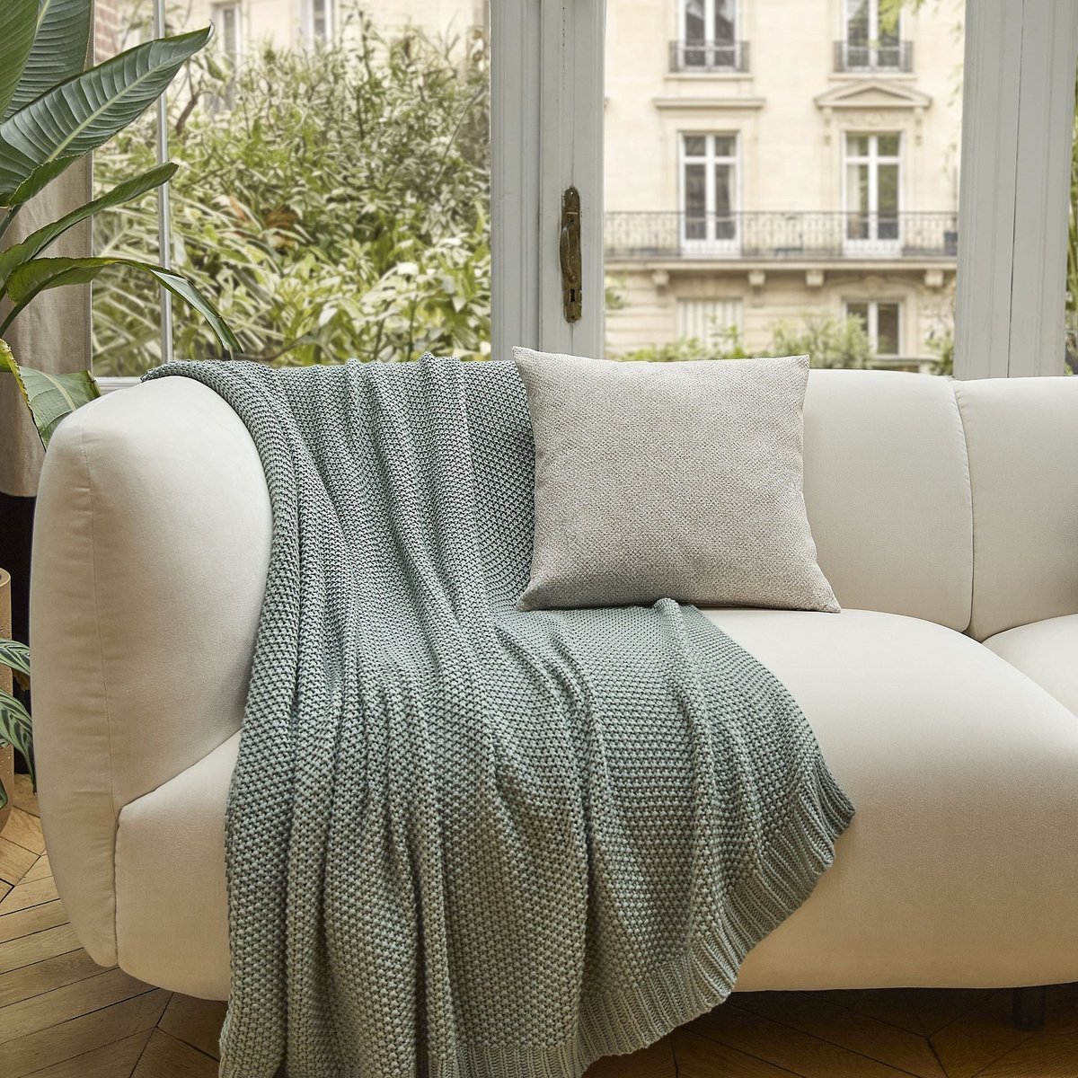 Coussin polyester DANIEL beige, HABITAT