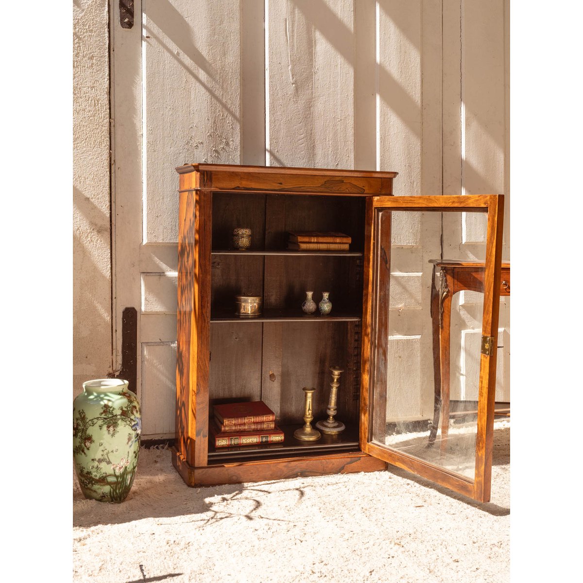 Vitrine en bois Victoria N°1302 - Bon état bois foncé, DEBONGOUT