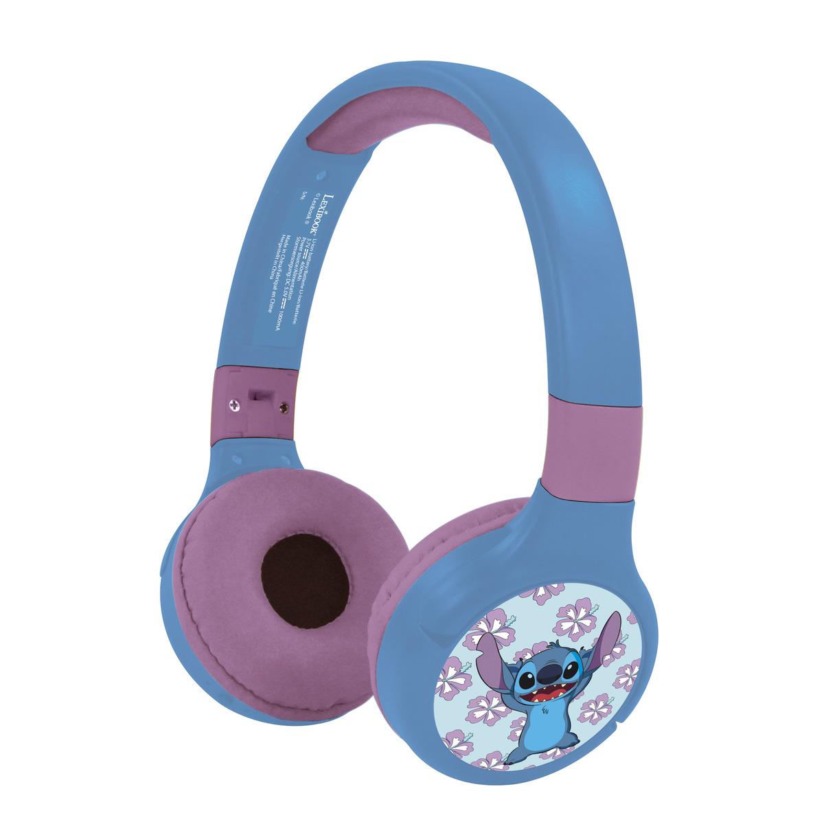Casque 2 en 1 Bluetooth® et Filaire confortable et pliable Stitch violet, LEXIBOOK