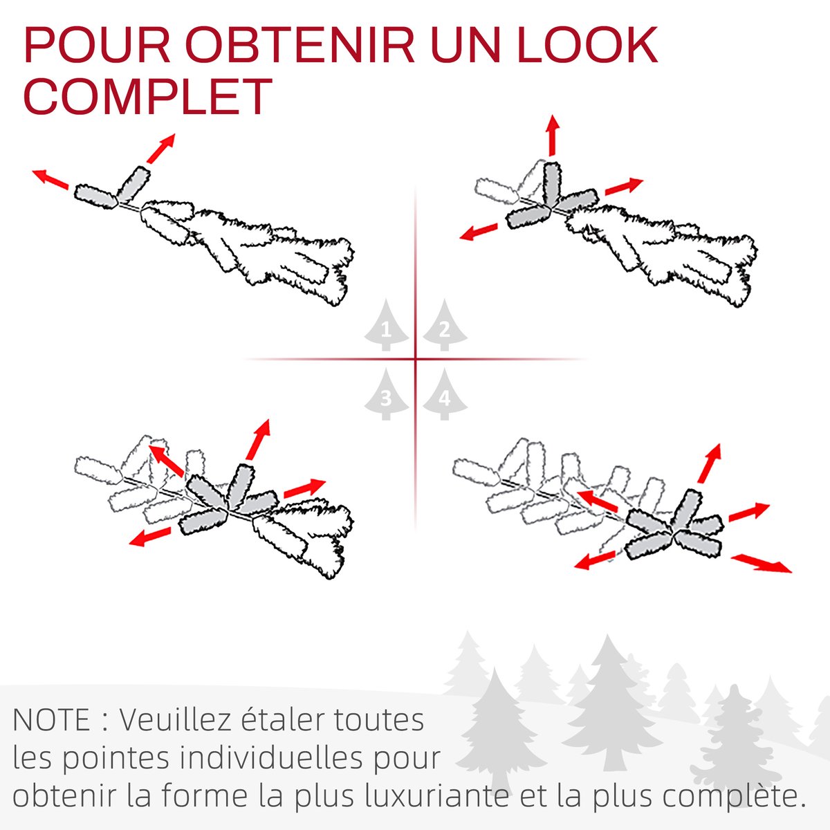 Couronne de Noël Plastique Vert vert, HOMCOM