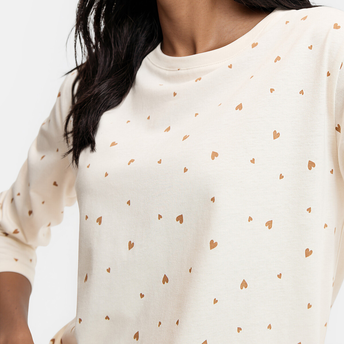 Pyjama imprimé cœurs en jersey imprimé coeurs, LA REDOUTE COLLECTIONS