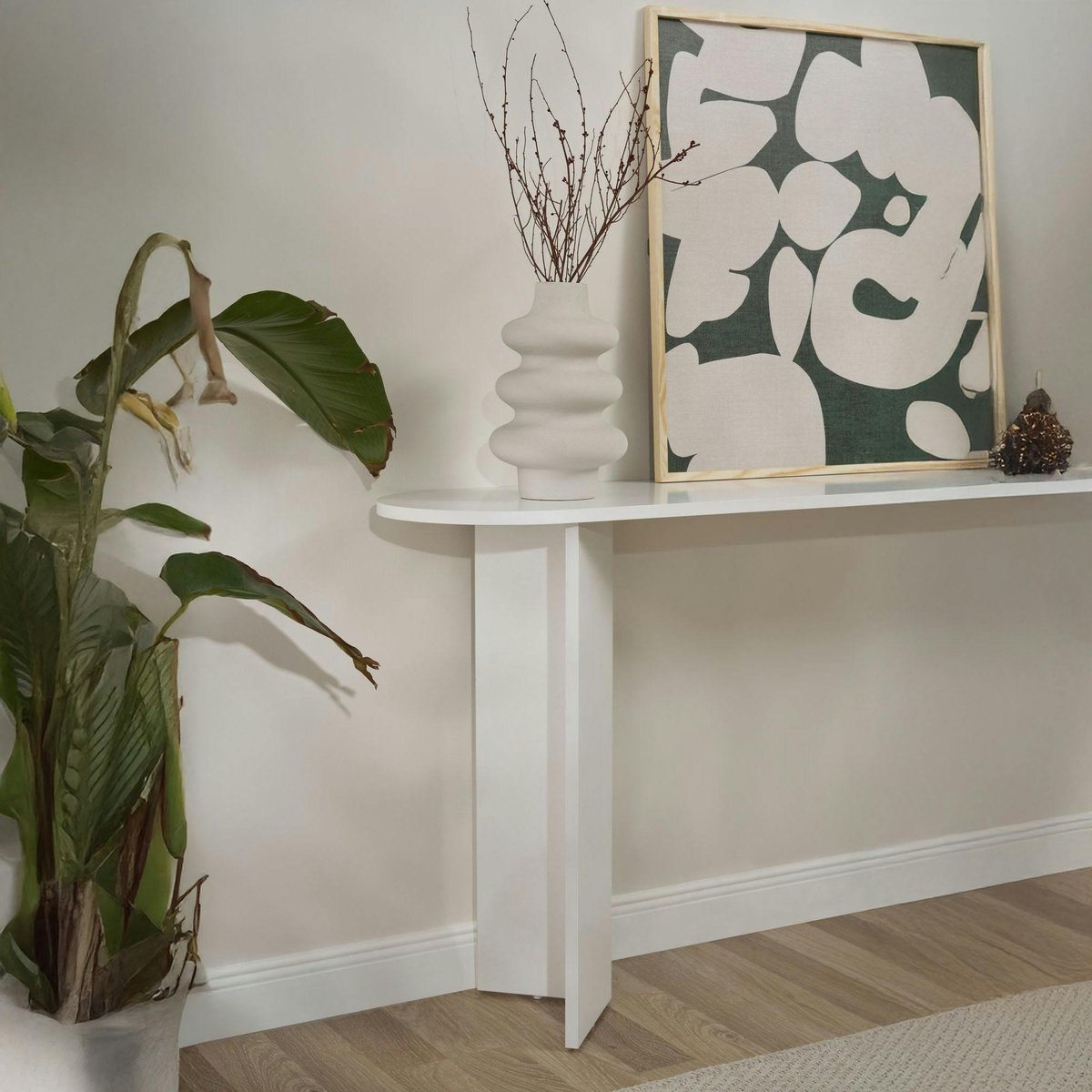 Console design - pieds en V MARFA blanc, PIER IMPORT