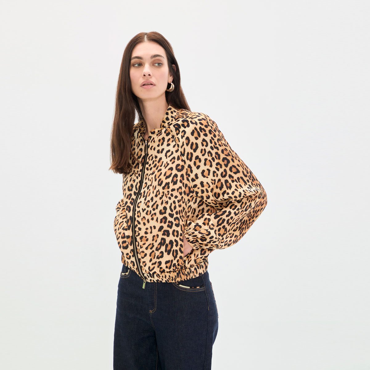 Blouson bomber fin imprimé léopard, LOLA CASADEMUNT