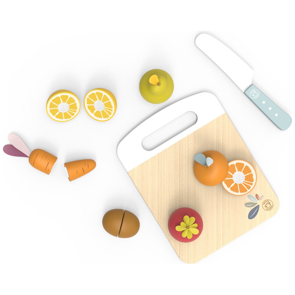 Planche fruits et légumes à découper multicolore, SPEEDY MONKEY