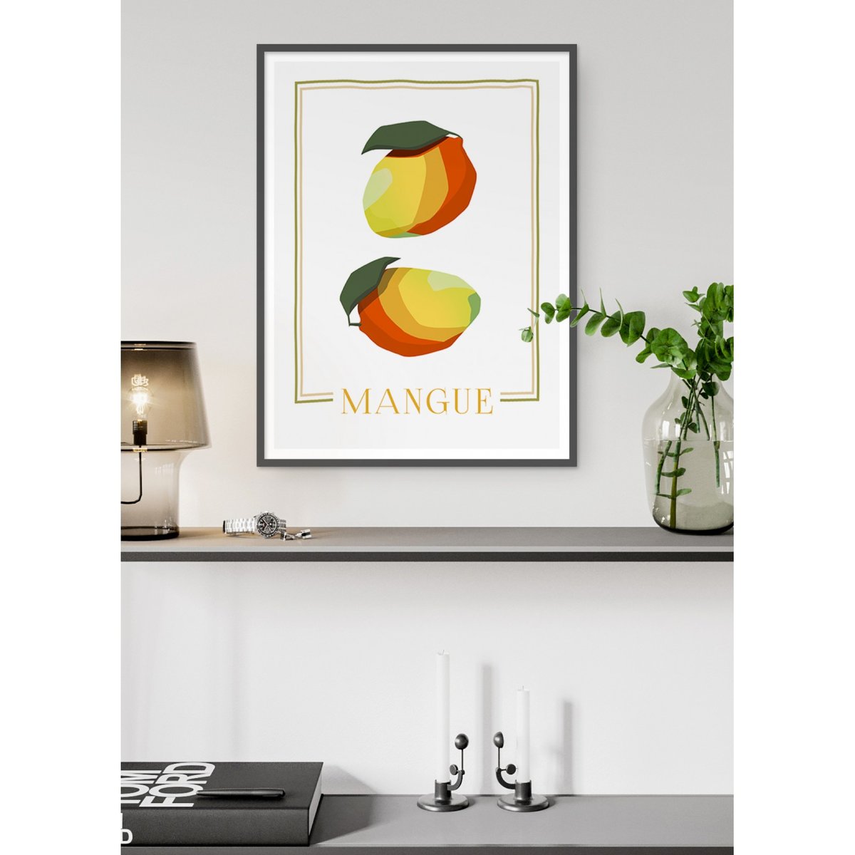 Affiche Abstract Mangue blanc, L'AFFICHERIE