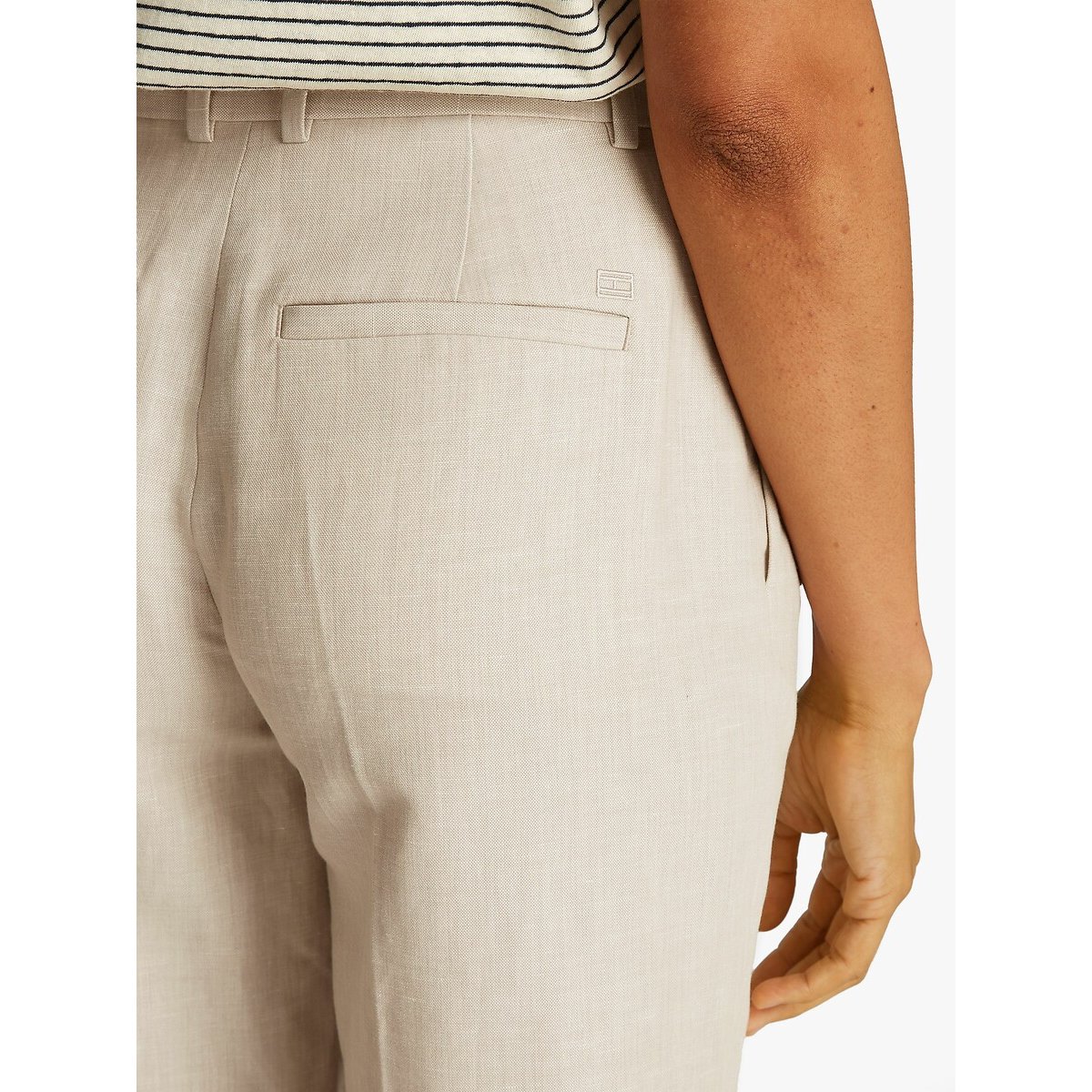 Ankle Grazer Trousers with Wide Leg beige, TOMMY HILFIGER