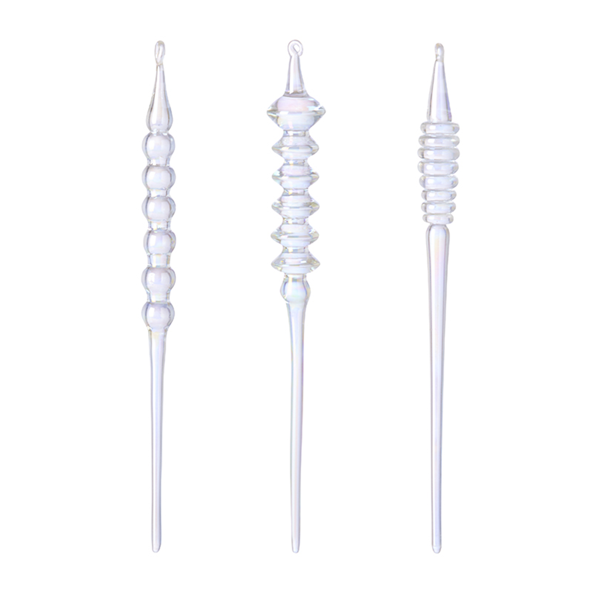 Set de 3 suspensions de noël irisées en verre H20 NOËL transparent, SIA DECO