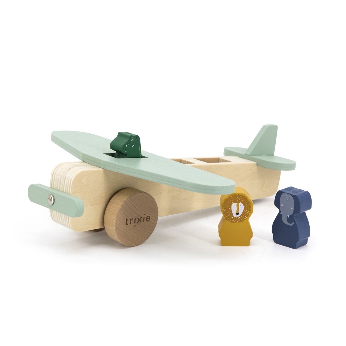 Avion des animaux en bois multicolore, TRIXIE