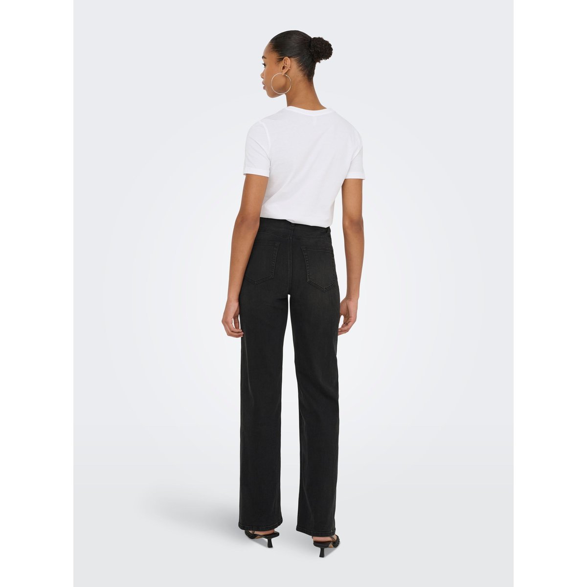 Jean À Jambe Large washed black, ONLY