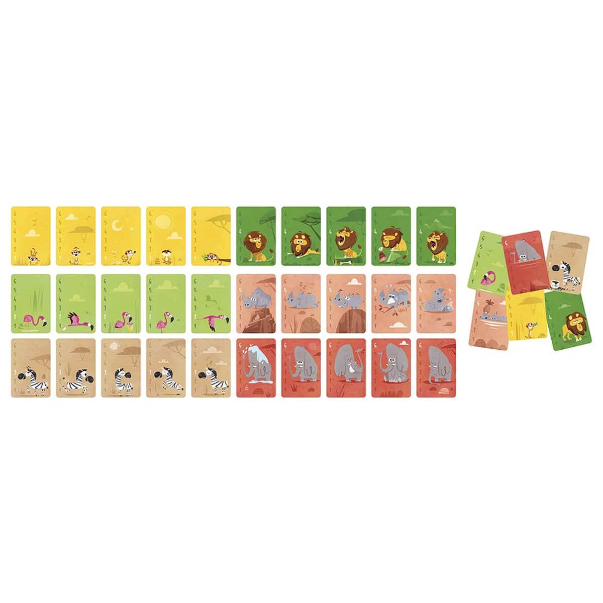 Jeu De Cartes Bataille Les Animaux Dafrique couleur unique, JANOD