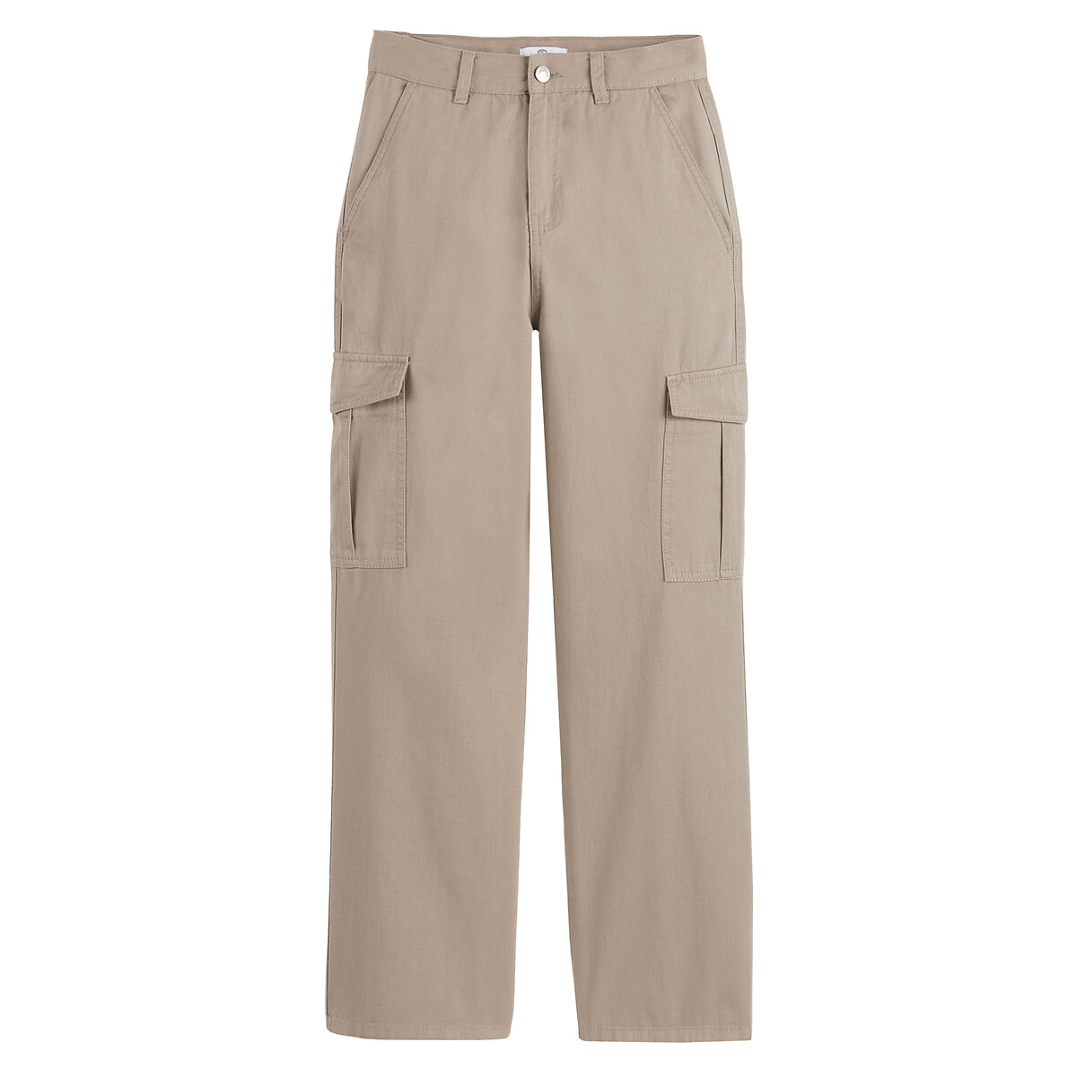 Cotton Cargo Trousers beige, LA REDOUTE COLLECTIONS