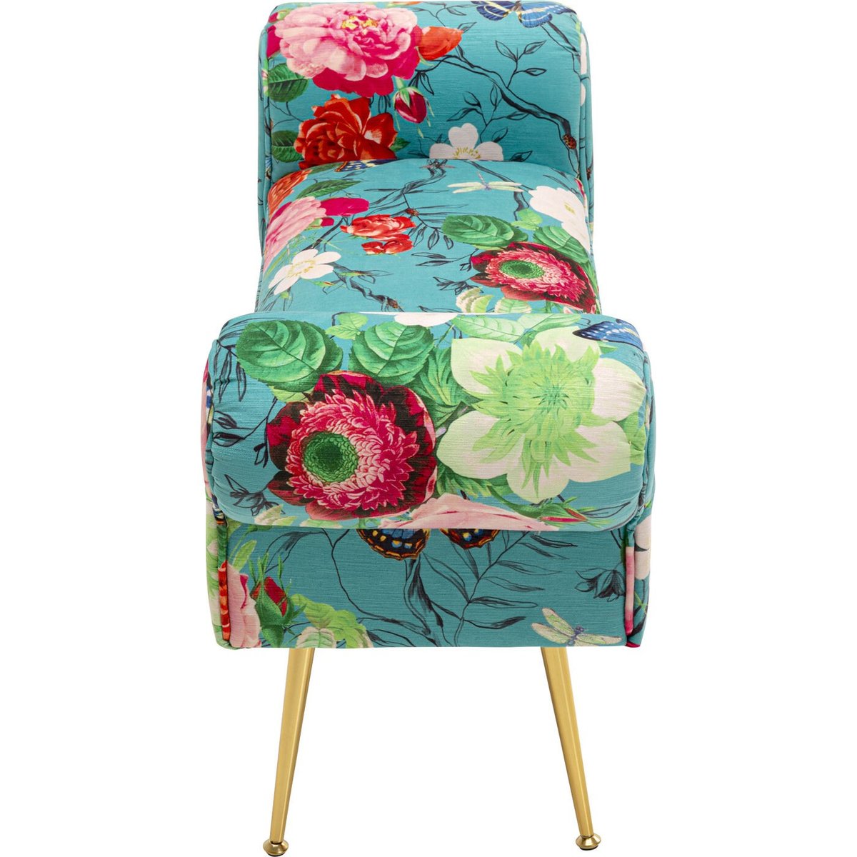 Banc 1 place imprimé fleurs, FLOWER FEVER bleu, KARE DESIGN