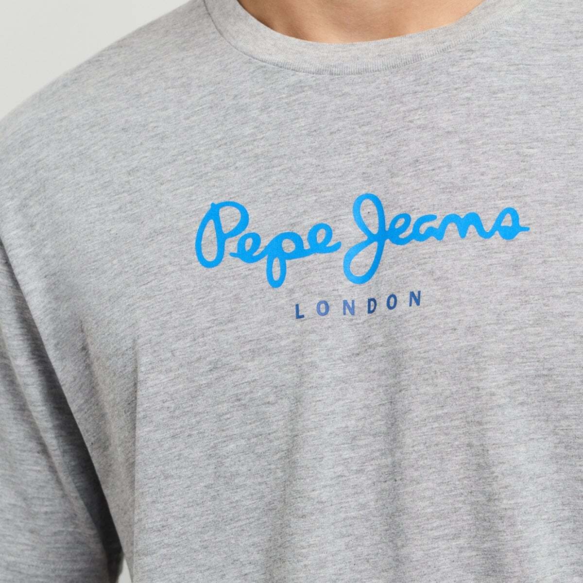 T-Shirt Coupe Regular Avec Logo gris chine, PEPE JEANS