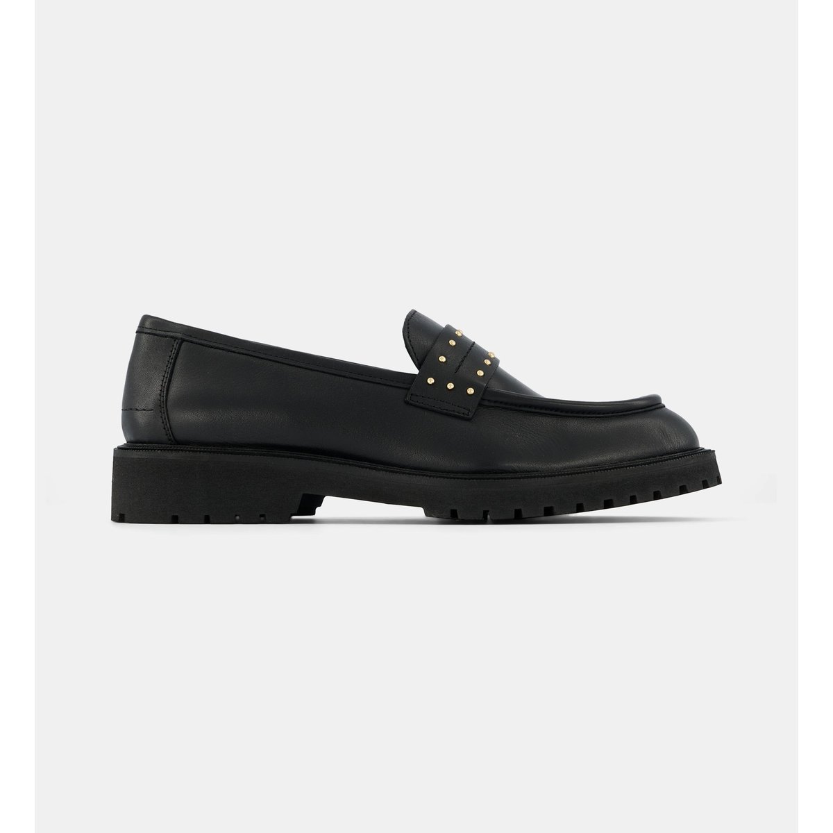 Mocassins avec studs charlize cuir noir, GALERIES LAFAYETTE