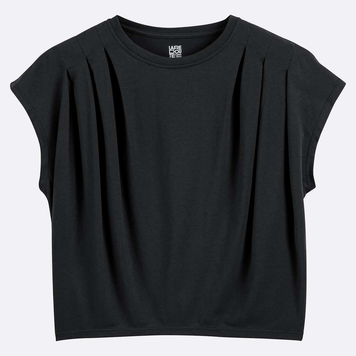 Crew Neck T-Shirt with Short Sleeves black, LA REDOUTE COLLECTIONS