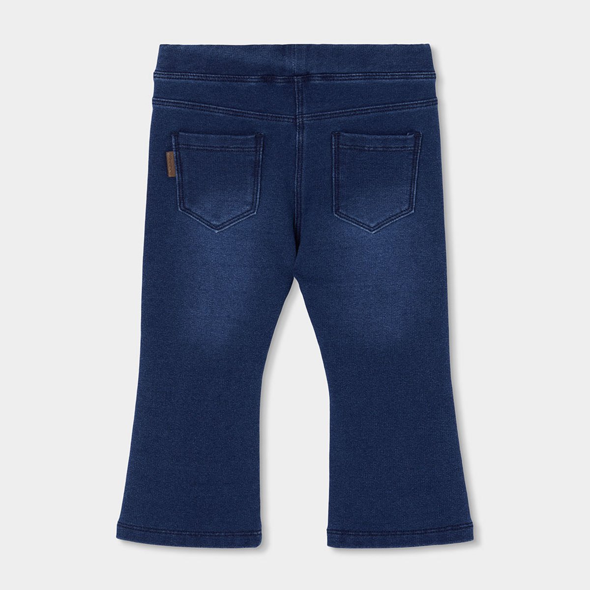 Pantalon molleton denim fille évasé bleu, BOBOLI