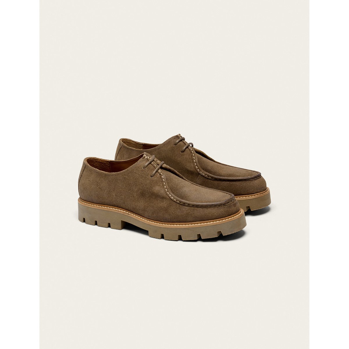 Derbies GONTRAN suède huilé taupe, ODAJE