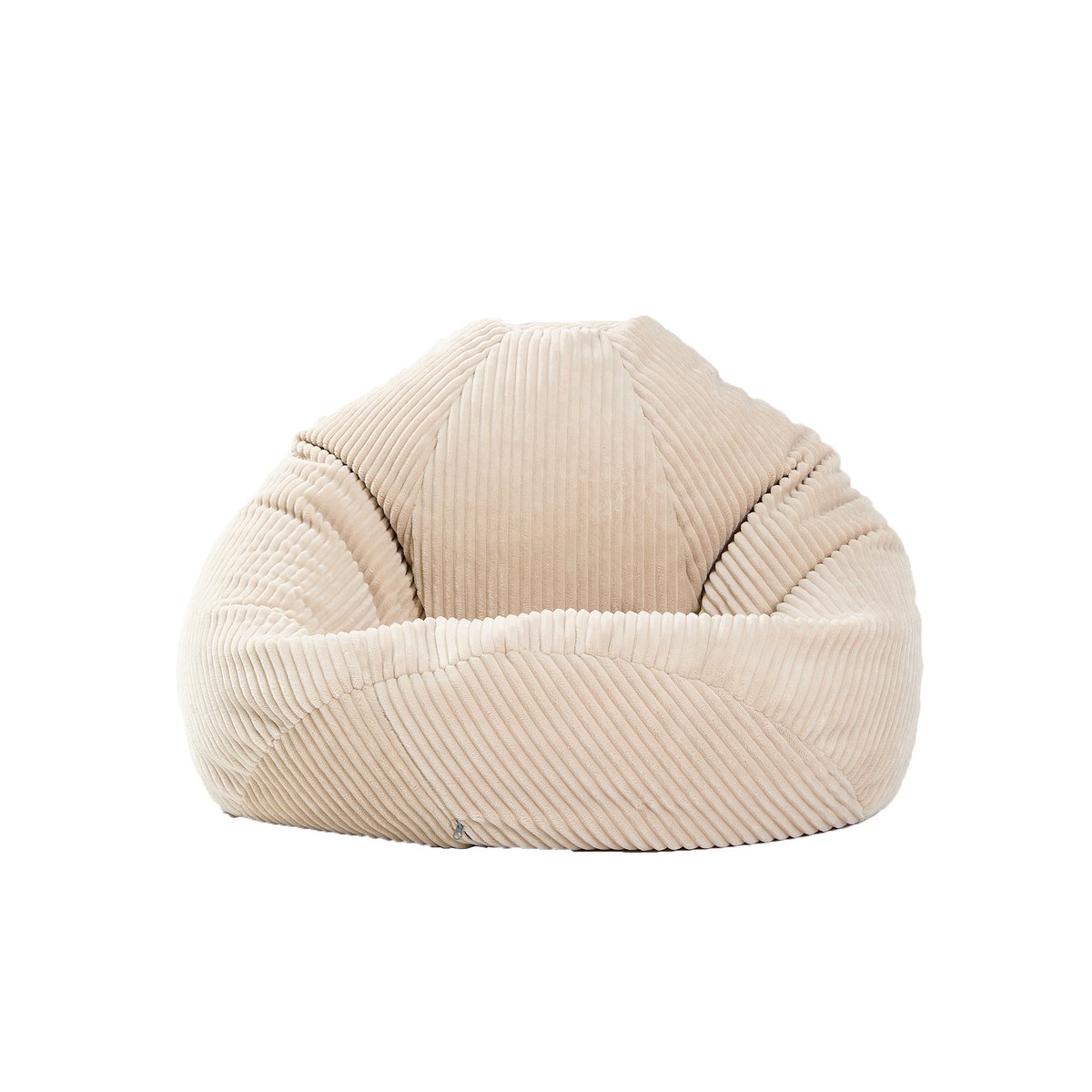 Pouf de salon, velours côtelé, FLOBY beige, NORDLYS