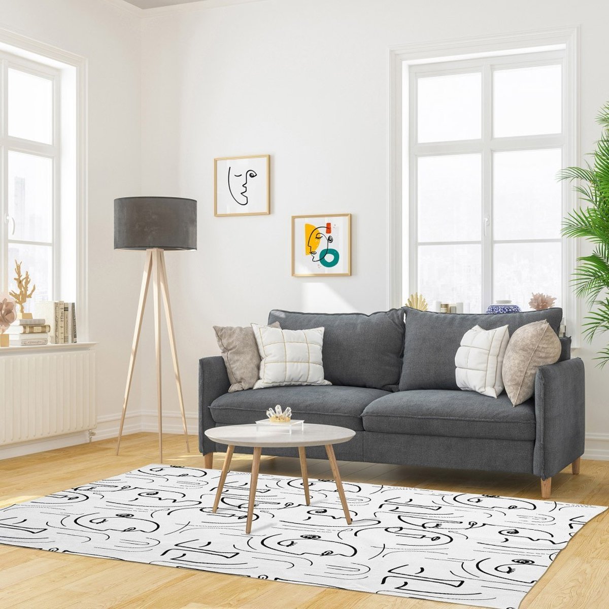Tapis Arty 120x170 coton blanc, DECORATIE