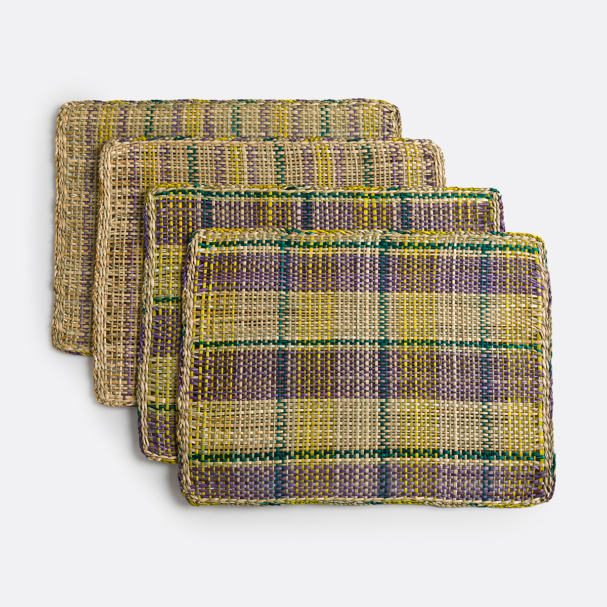 Lot de 4 sets de table motifs graphiques, LIAN carreaux multicolore, LA REDOUTE INTERIEURS