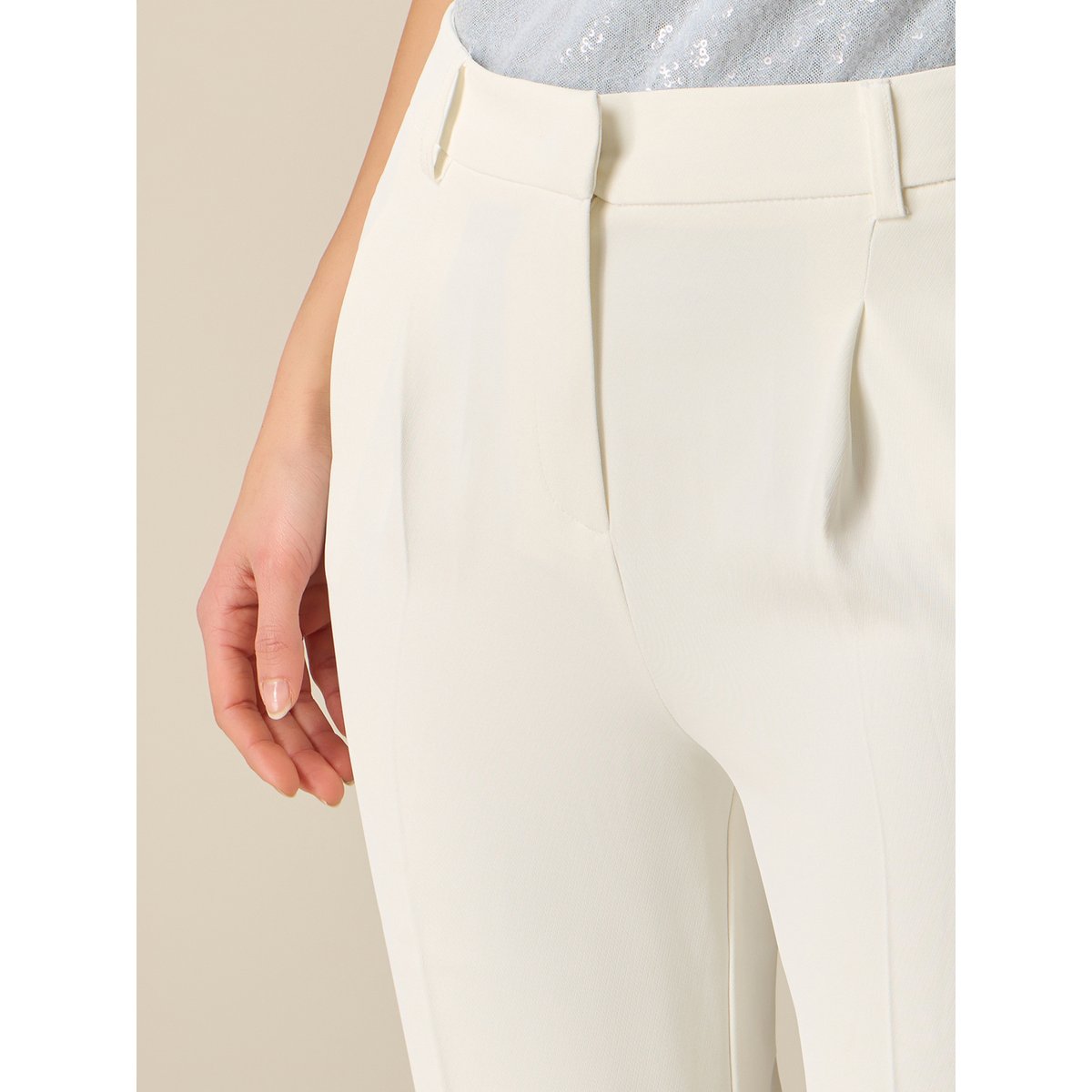 Pantalon à pinces blanc, OLTRE