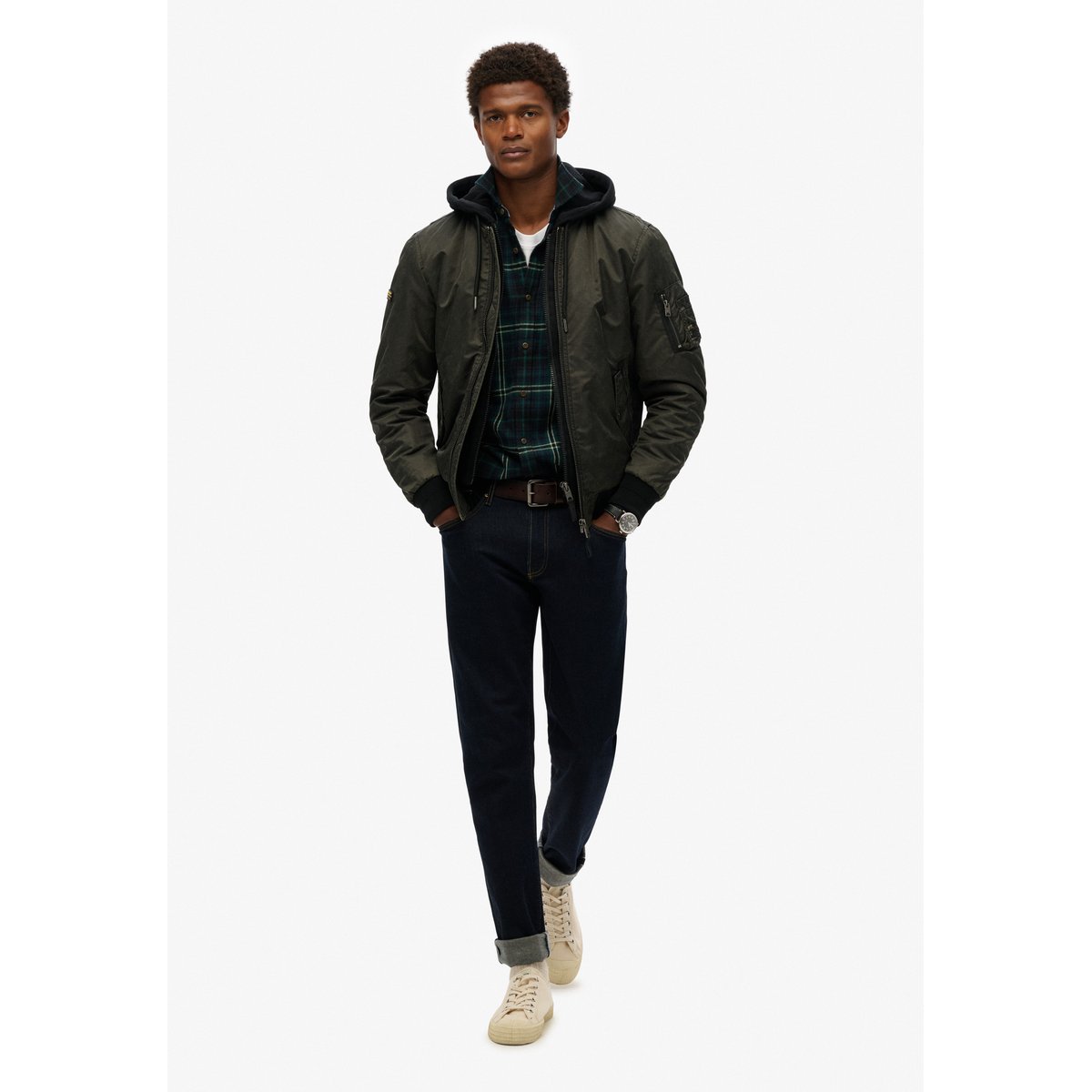 Bomber militaire MA1 vert foncé délavé, SUPERDRY