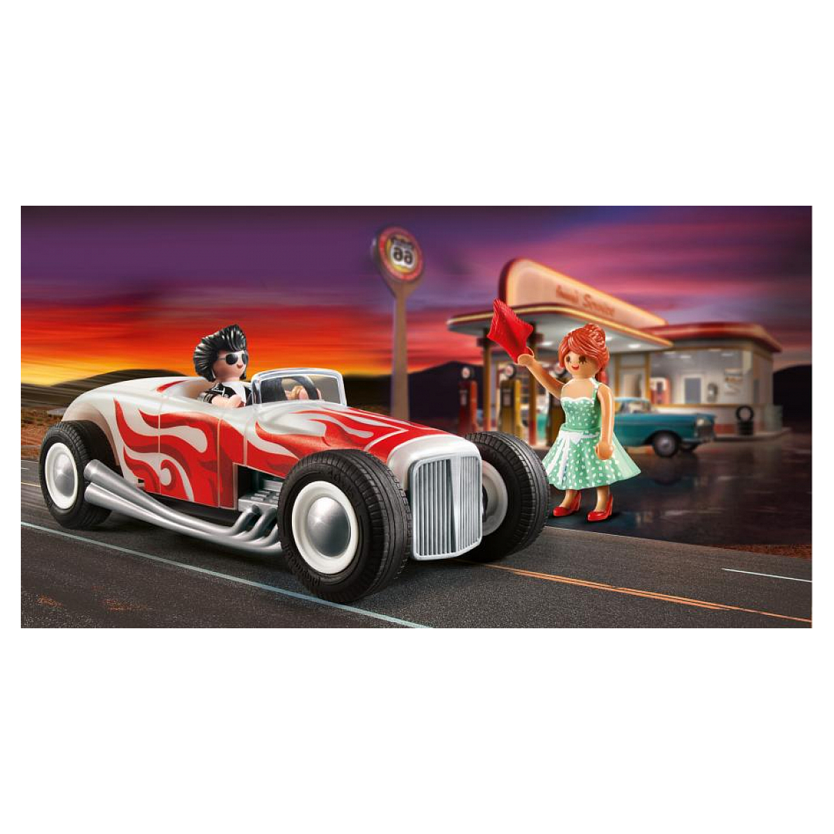 71078 Voiture vintage couple multicolore, PLAYMOBIL