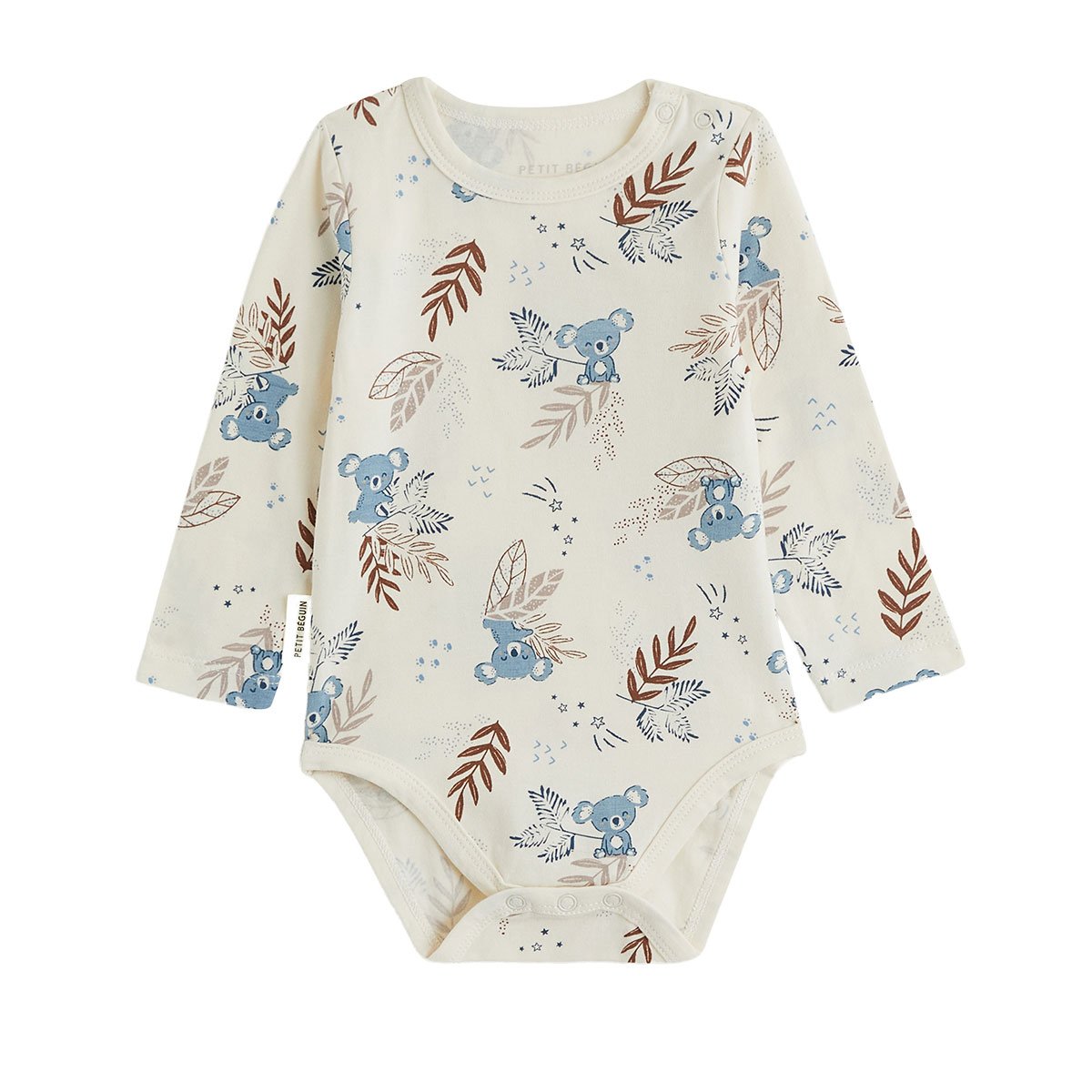Lot de 2 bodies bébé manches longues Mathéo bleu, PETIT BEGUIN
